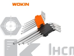 207809  Комплект ключів з профілем TORX LONG (TORX T10-T50) Cr-V  9 од. Wokin